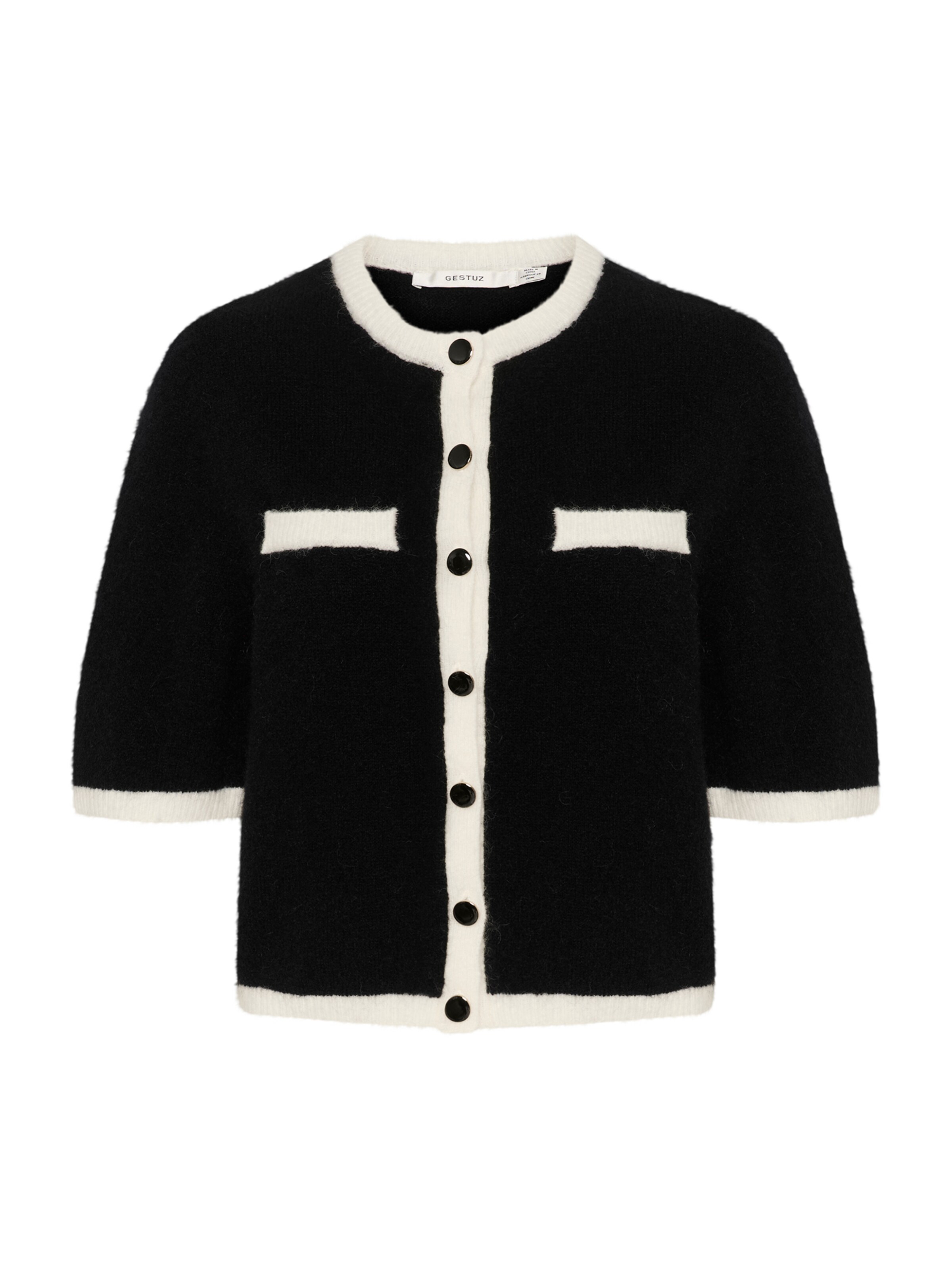 Gestuz Плетена жилетка 'Alpha' в черно: отпред