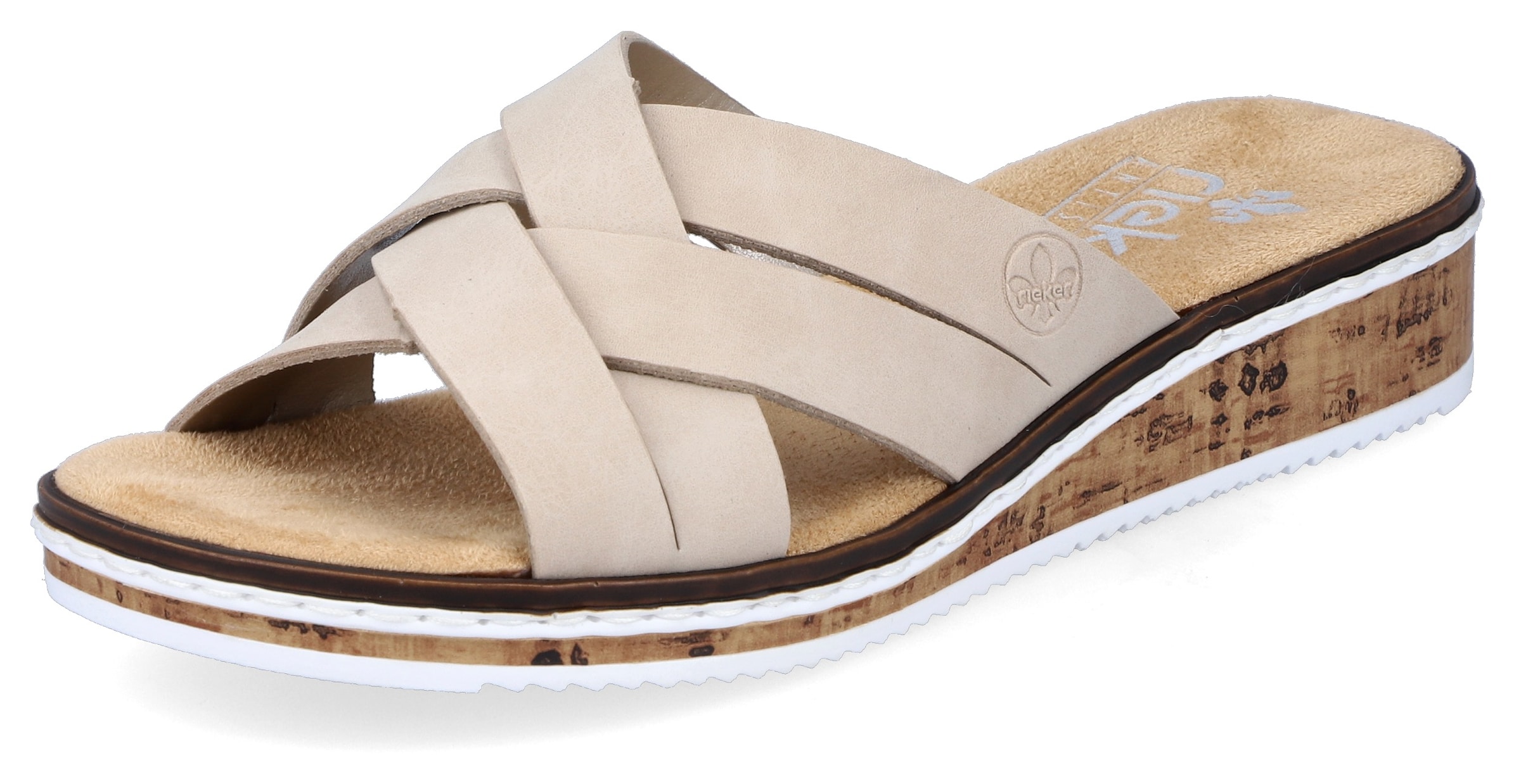 Rieker Mule in Beige: front