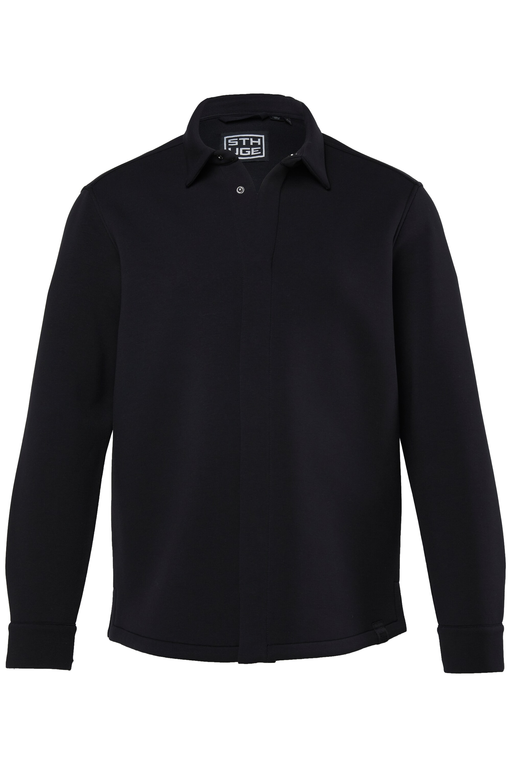 STHUGE Regular Fit Hemd in Schwarz: Vorderseite