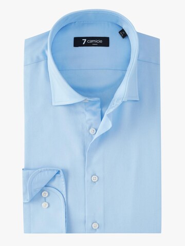 Coupe slim Chemise business 'Firenze Satin Man Shirt Black' 7Camicie en bleu