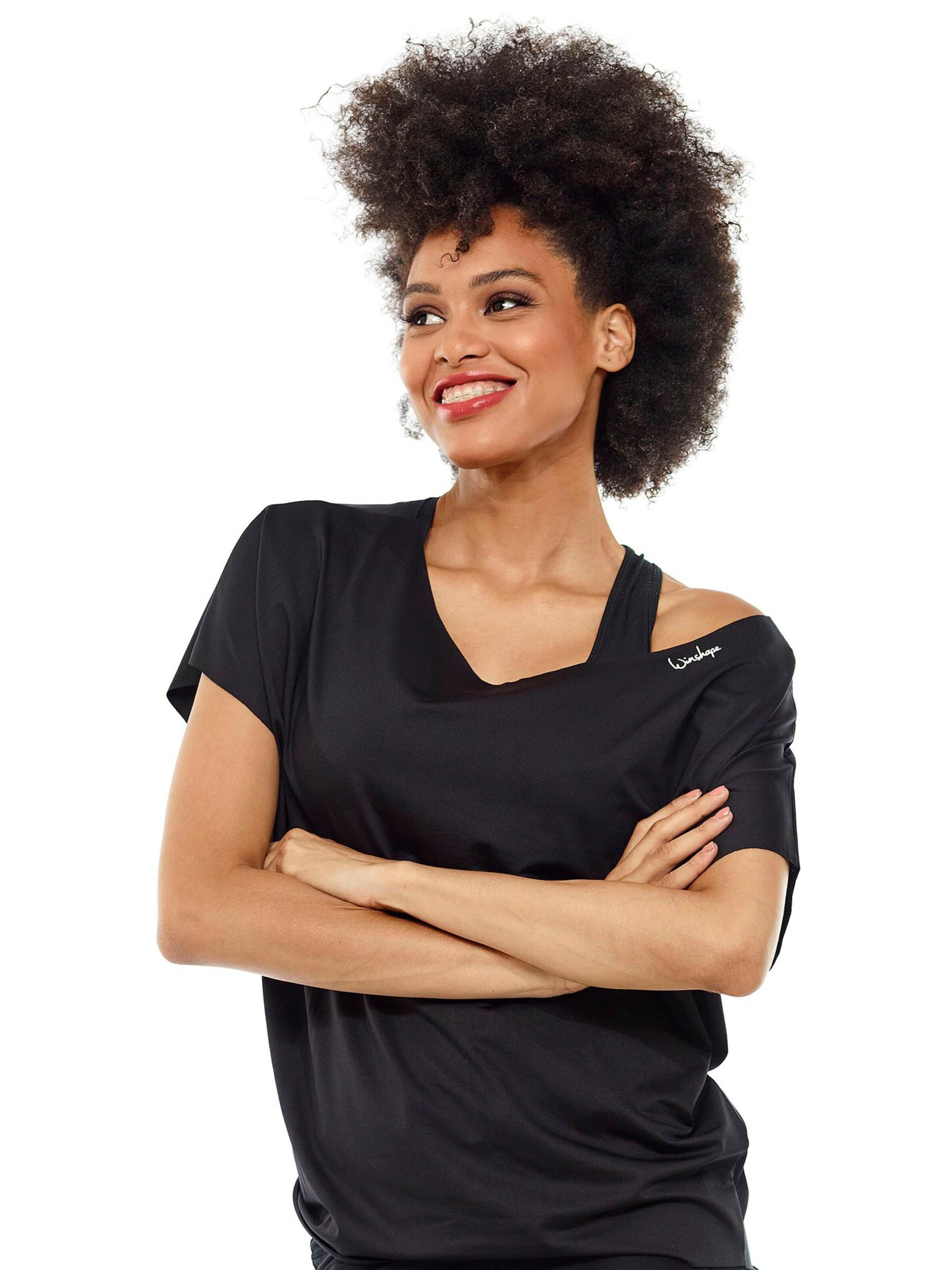 Winshape Λειτουργικό μπλουζάκι 'DT101' σε μαύρο: μπροστά