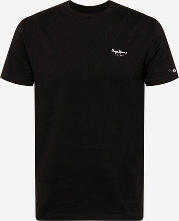 T-Shirt Pepe Jeans en noir : devant