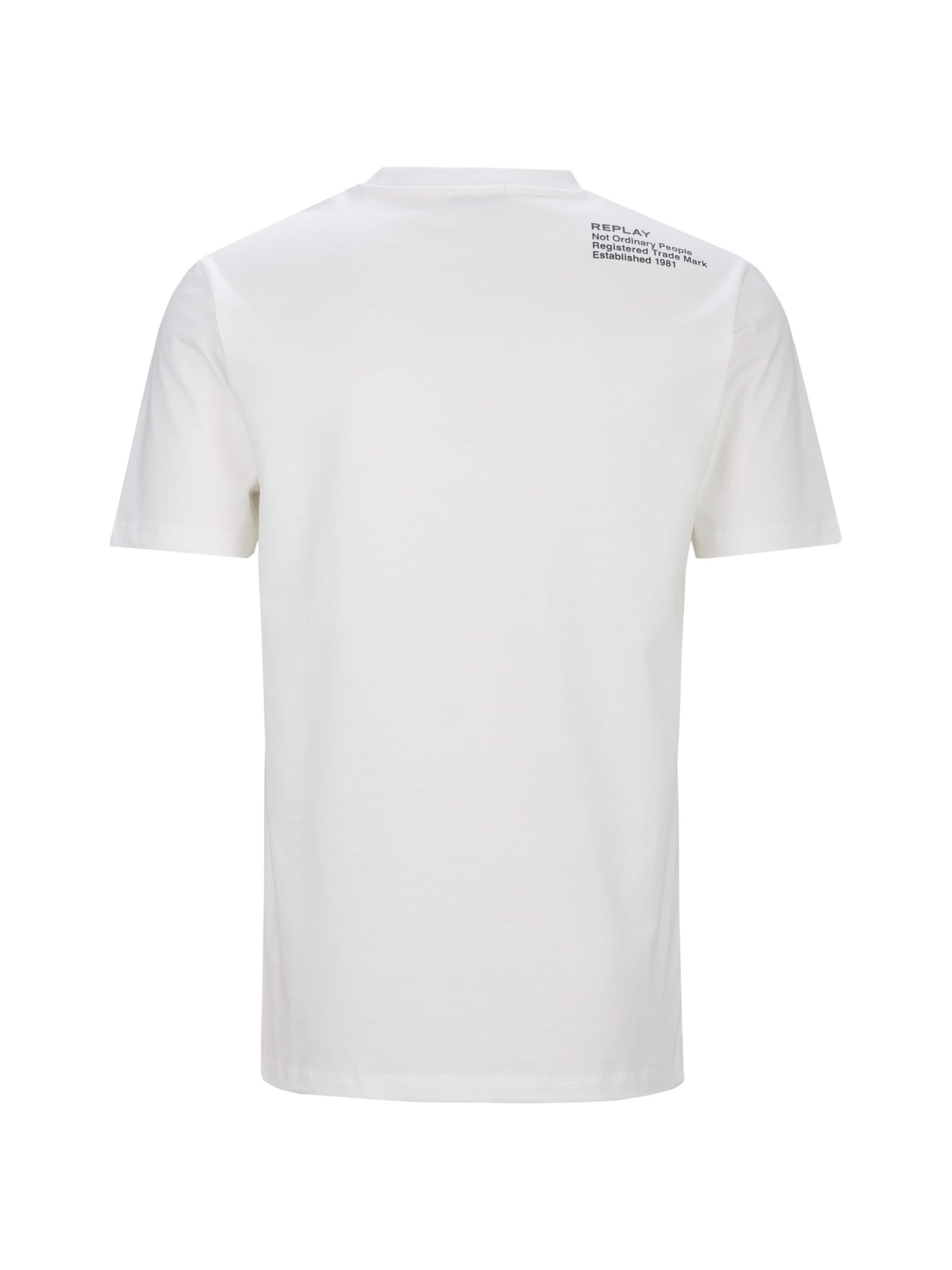REPLAY Shirt 'Not Ordinary People' in Wit