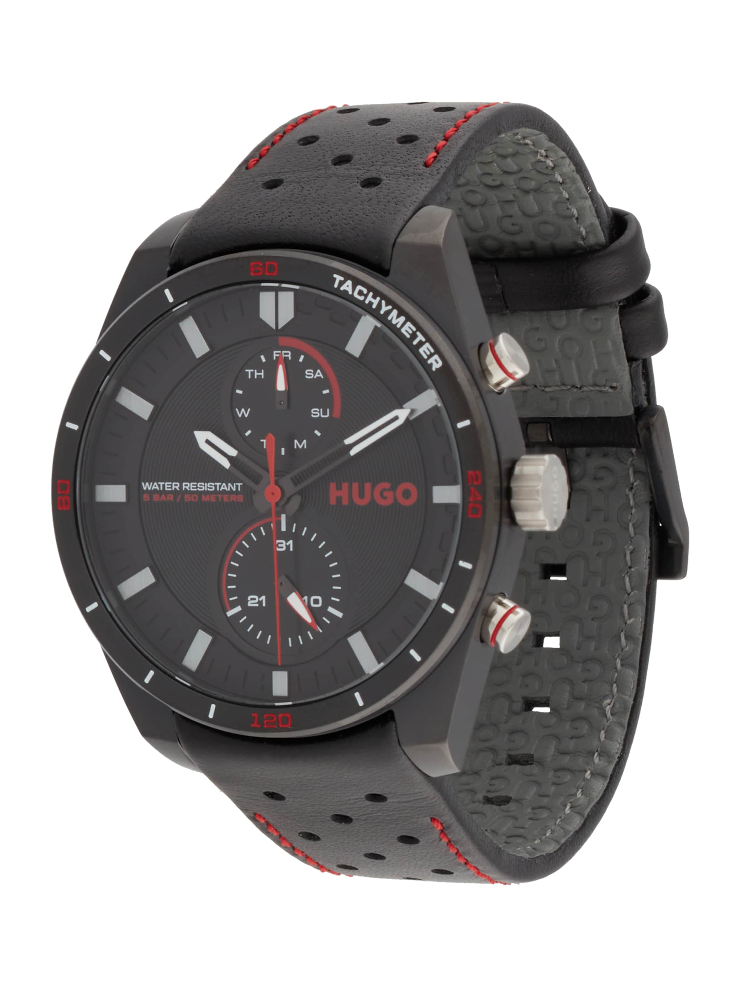 HUGO - Relógios analógicos '#FAST' em preto: frente