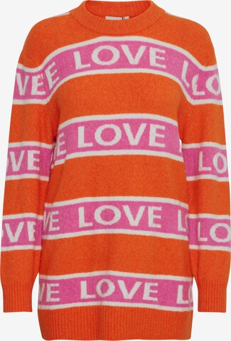 ICHI Sweater 'MOTIF' in Orange: front