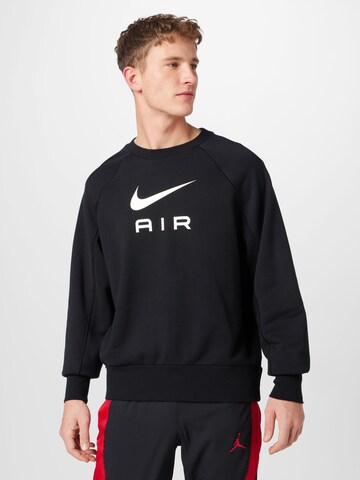 Bluză de molton 'Air Swoosh' de la Nike Sportswear pe negru: față