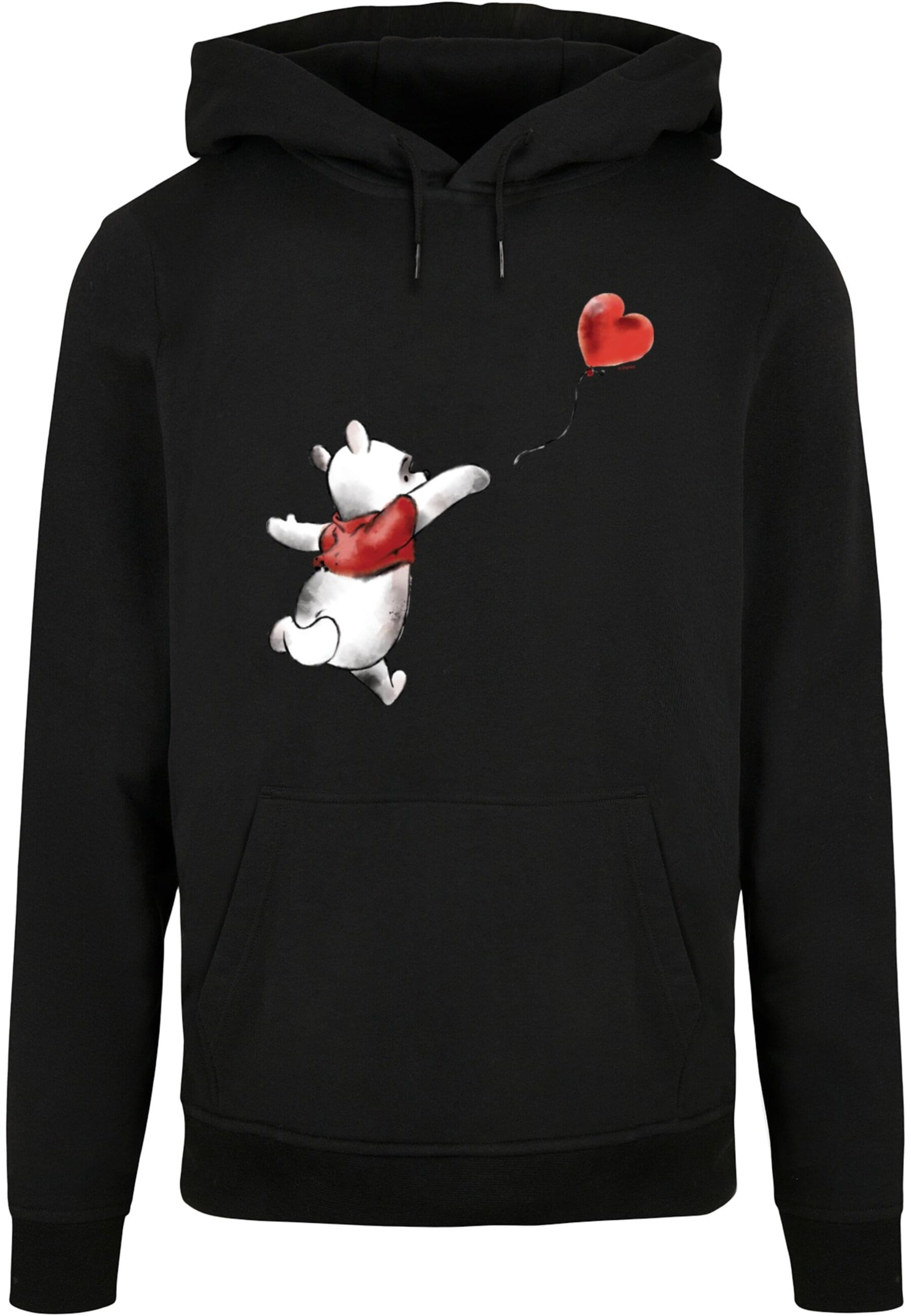 ABSOLUTE CULT Sweatshirt 'Winnie The Pooh - Balloon' in Zwart: voorkant