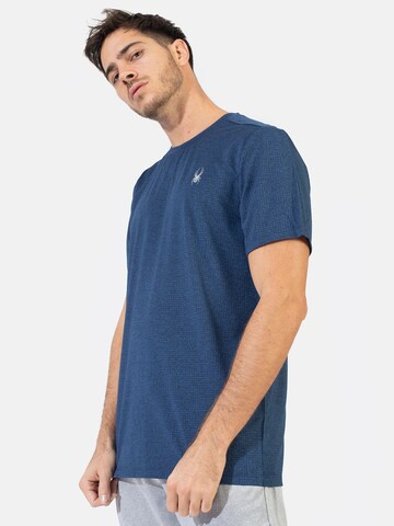 T-Shirt fonctionnel Spyder en bleu : devant