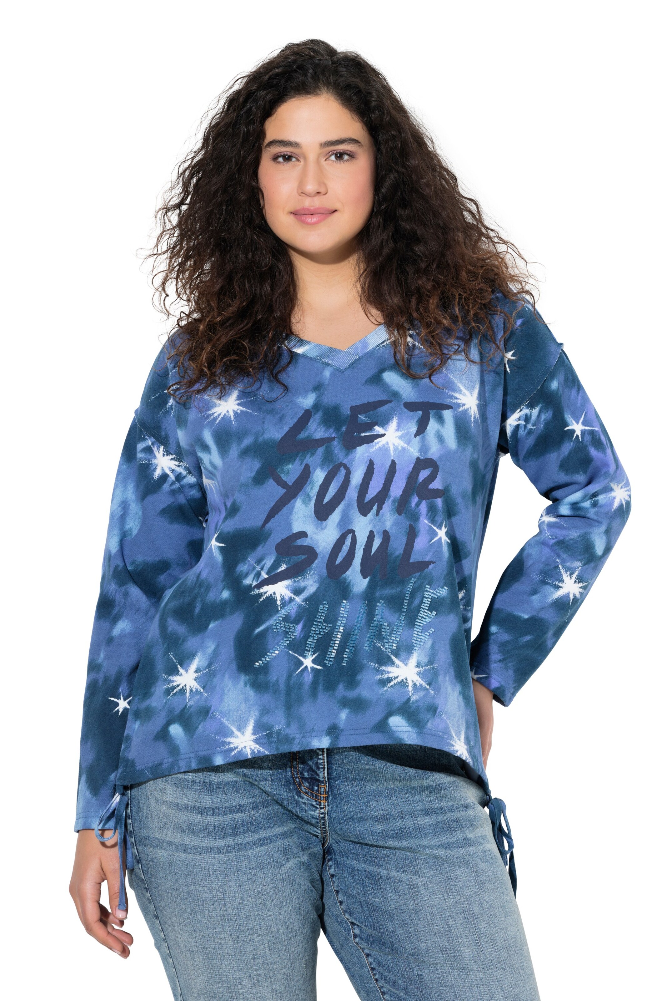 Ulla Popken Sweatshirt in Blue: front