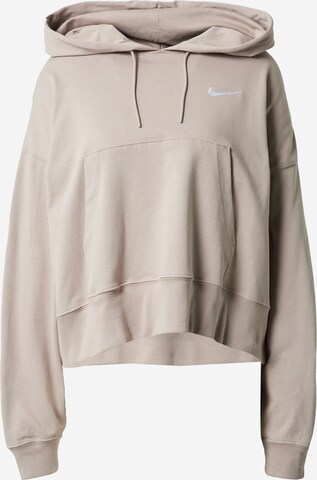 Sweat-shirt 'Swoosh' Nike Sportswear en beige : devant