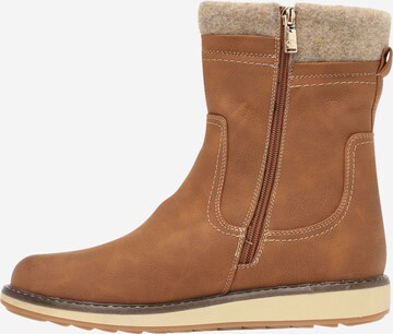 TOM TAILOR Ankle Boots in Brown