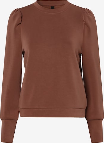 Y.A.S Sweatshirt ' Como ' in Brown: front