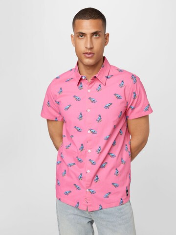HOLLISTER - Ajuste regular Camisa 'CONVERSATIONALS' en rosa: frente