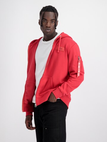 ALPHA INDUSTRIES Sweatvest in Rood: voorkant