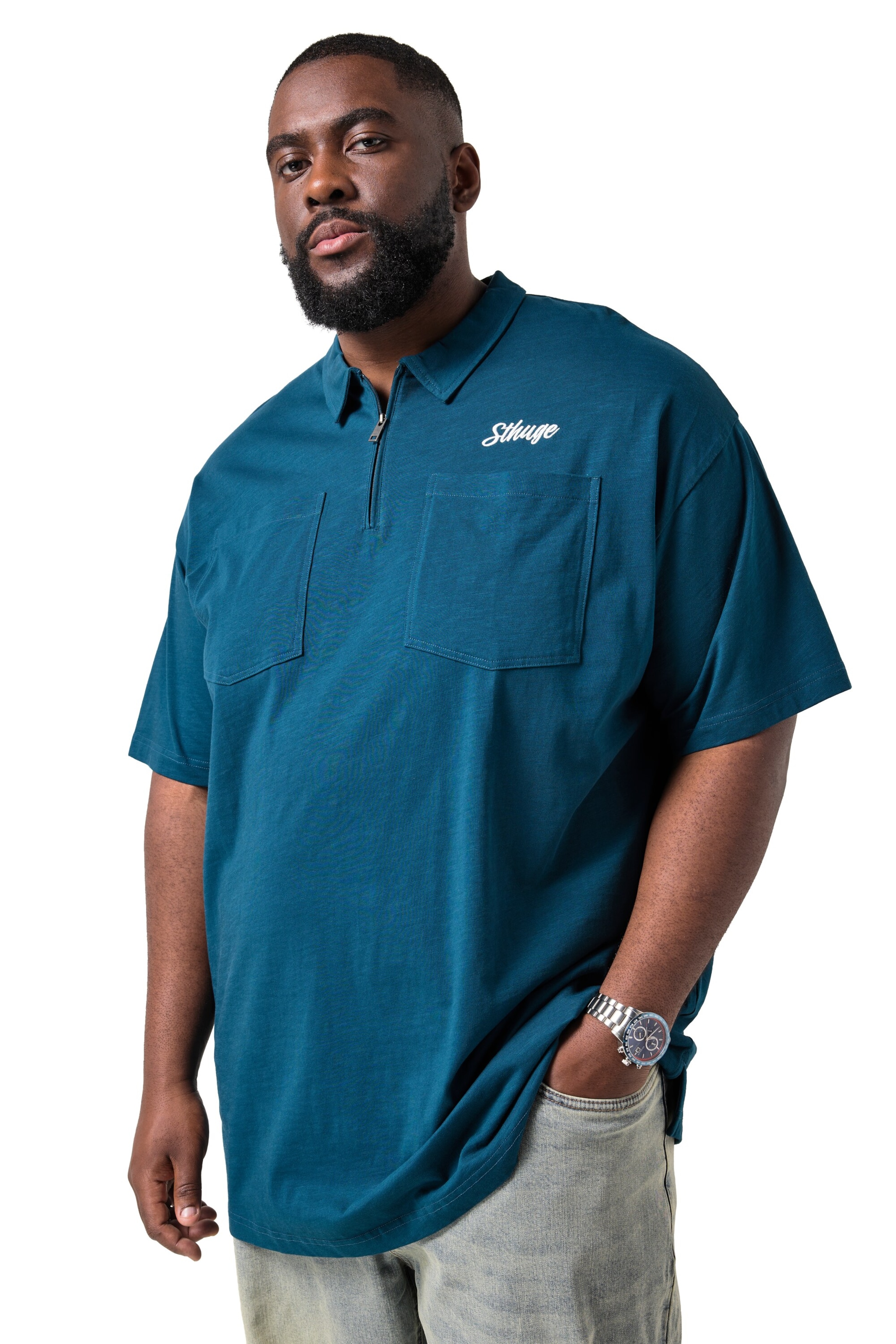 STHUGE Shirt in Blau: Vorderseite