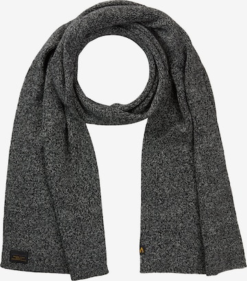 CAMEL ACTIVE Strick-Schal aus Baumwolle in Schwarz: Vorderseite