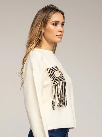 Tantra - Jersey 'Jersey de punto con bolsillo  y  detalle de crochet (BEIGE)' en beige