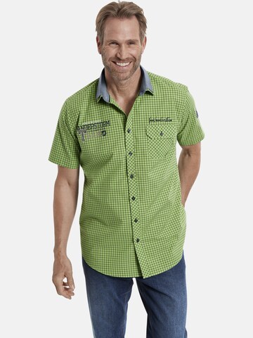 Jan Vanderstorm Regular fit Overhemd 'Rutger' in Groen: voorkant