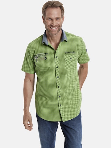 Jan Vanderstorm Regular fit Overhemd 'Rutger' in Groen: voorkant