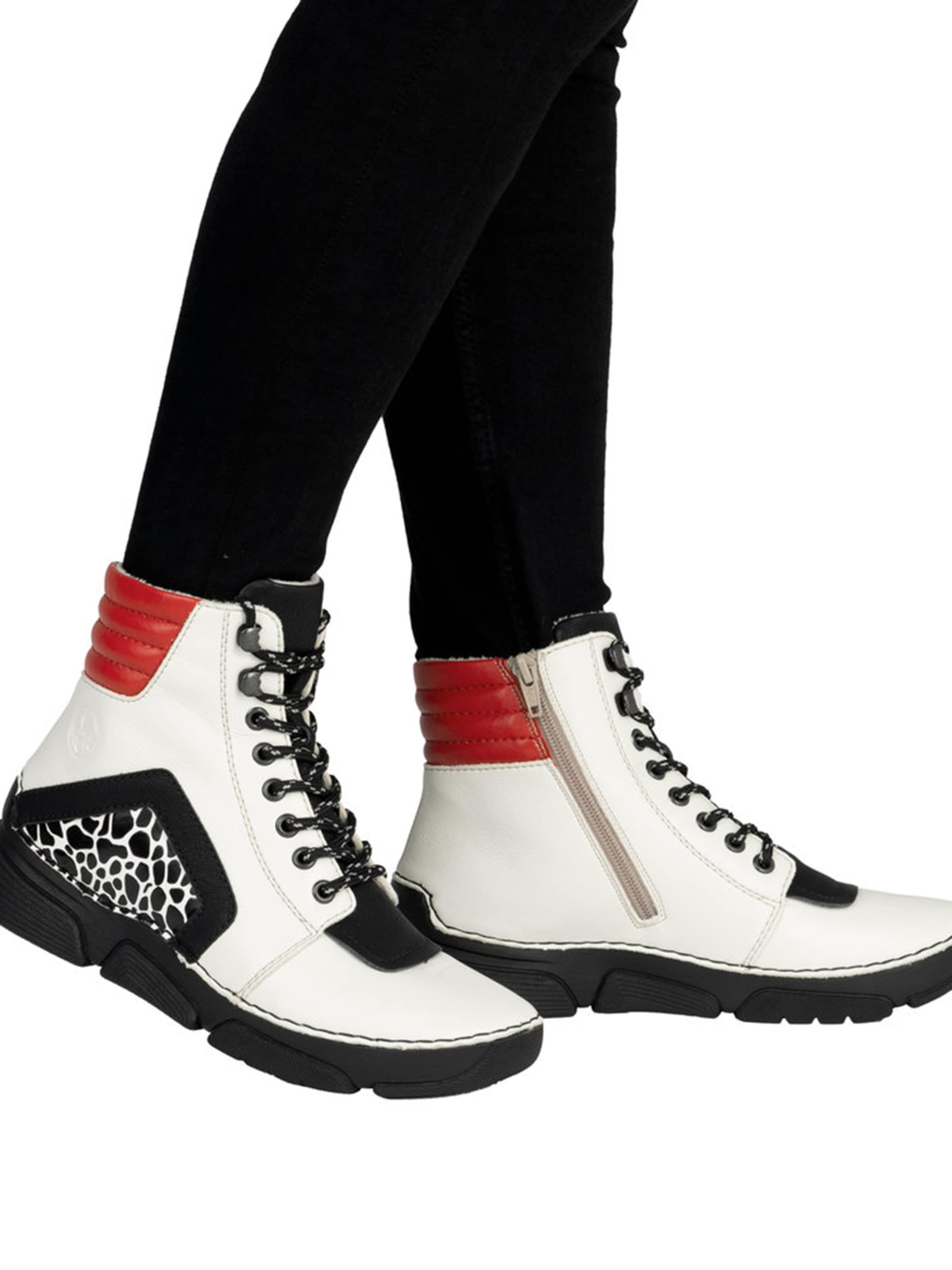 Rieker Lace-Up Ankle Boots in Beige