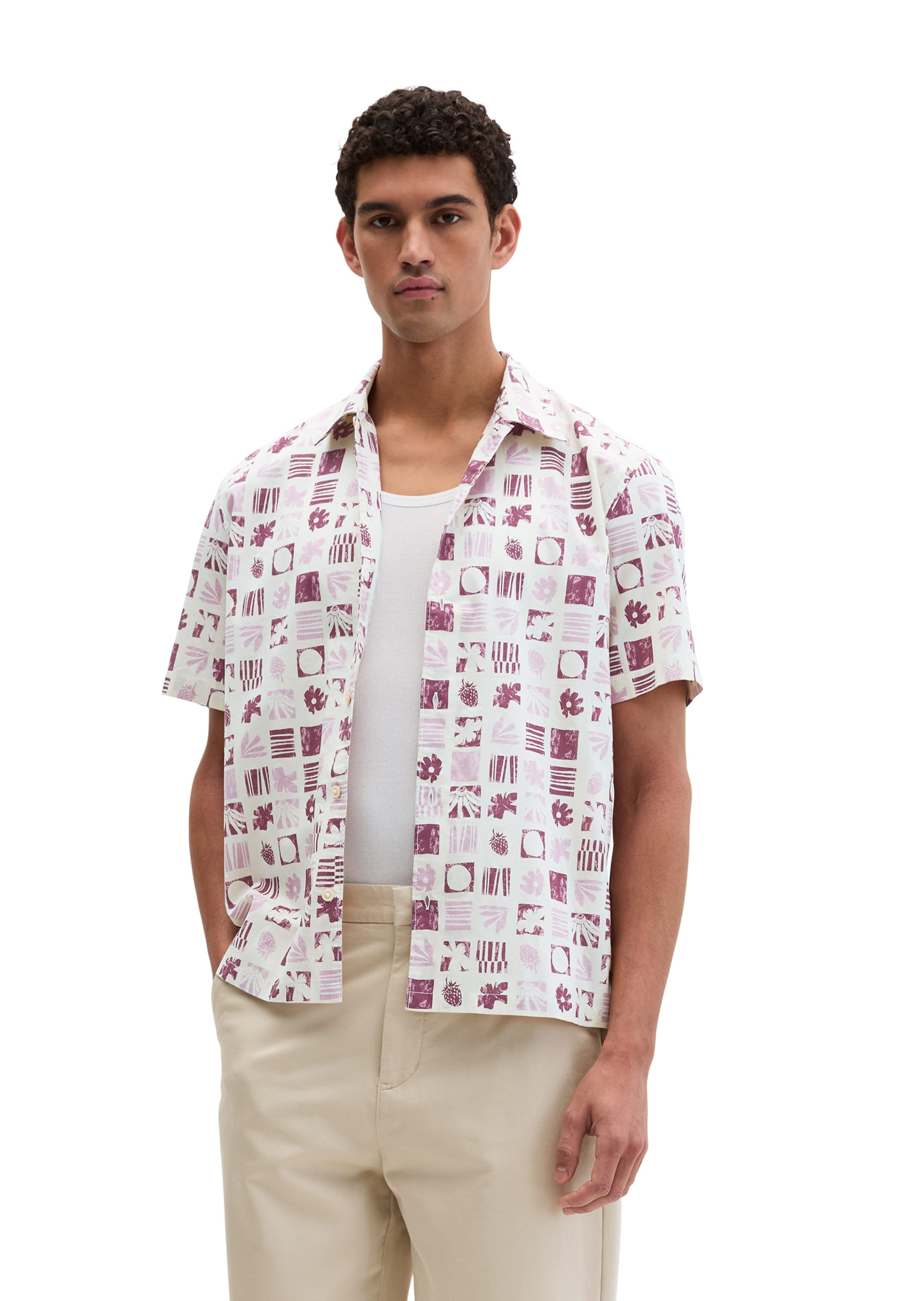 Marc O'Polo Regular fit Button Up Shirt in White: front