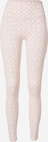 GUESS Skinny Παντελόνι φόρμας 'LOGOMANIA' σε ροζ: μπροστά