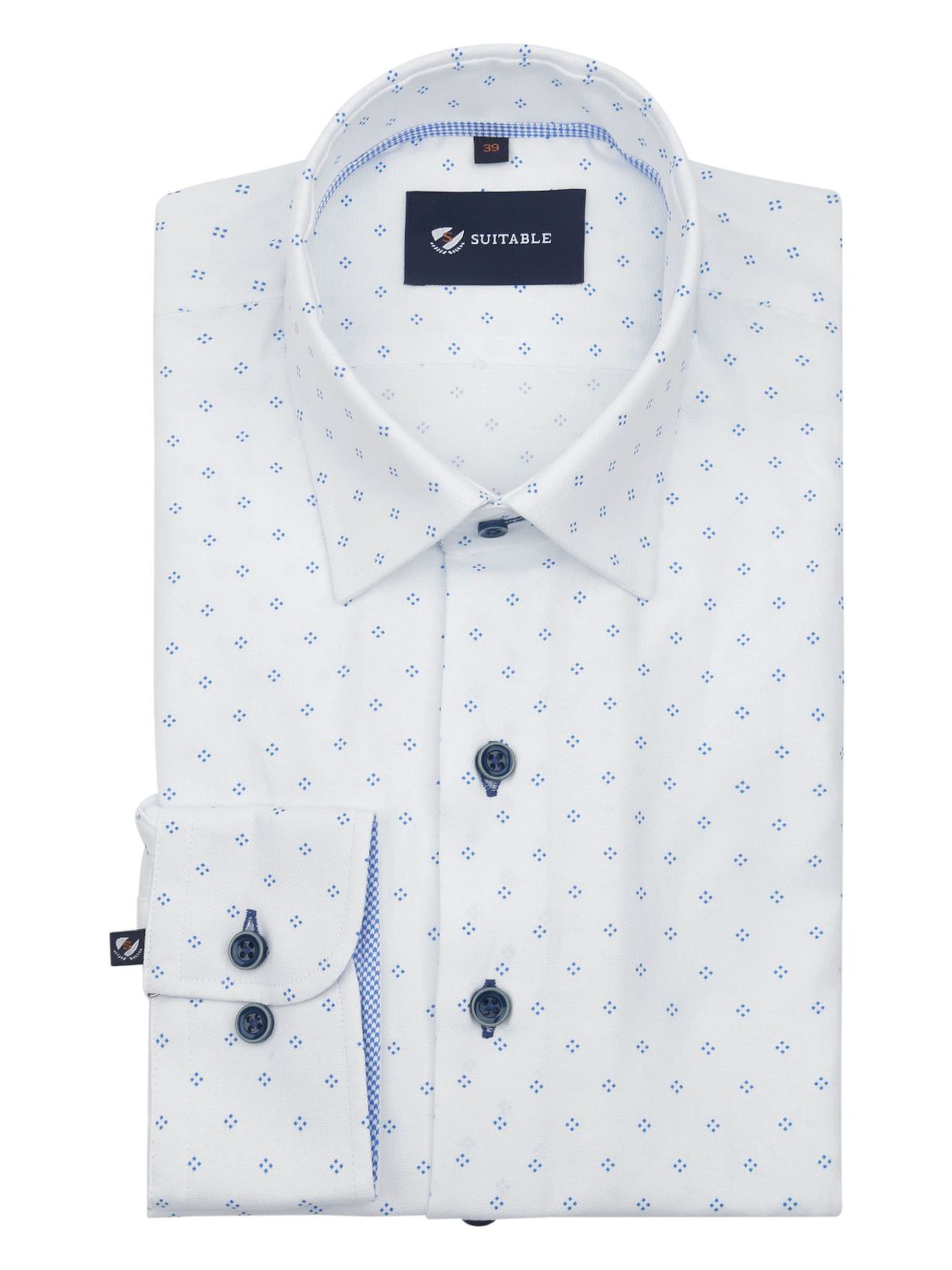 Suitable Slim fit Overhemd in Wit: voorkant