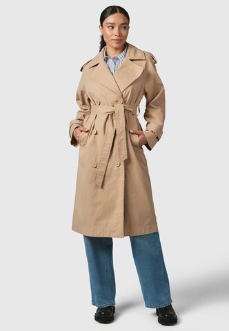 Ragwear Between-seasons coat 'Longtrench' in Beige: front