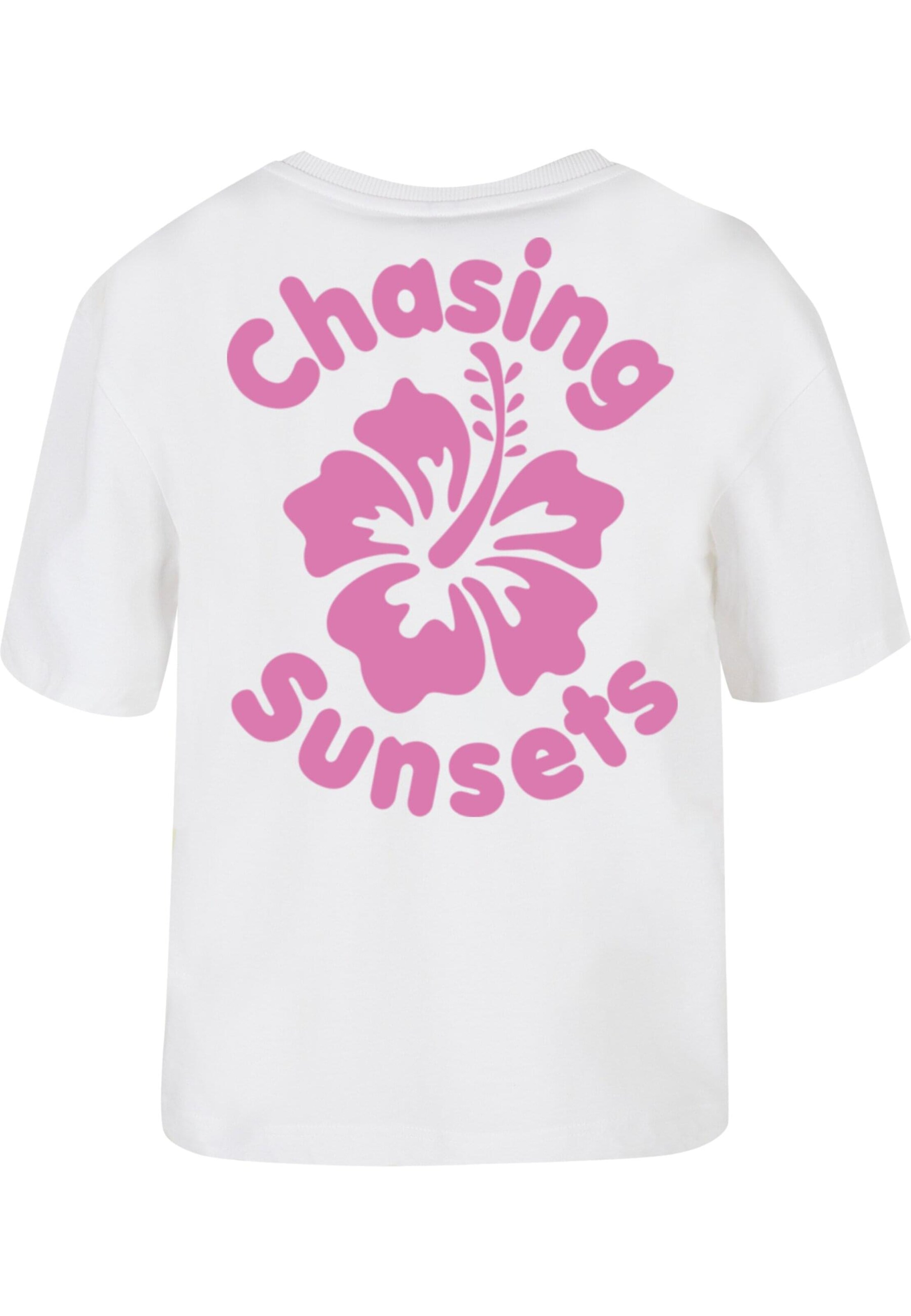 Miss Tee - Camiseta 'Chasing Sunsets' en blanco