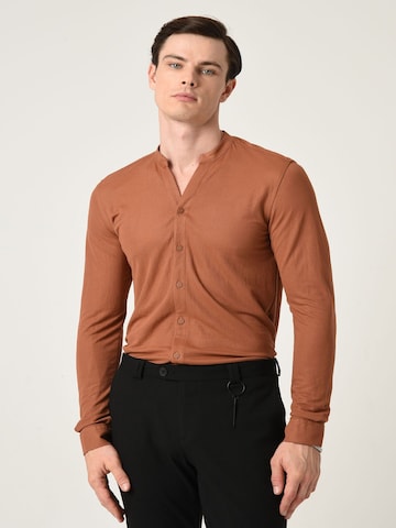 Antioch Slim fit Button Up Shirt in Brown: front