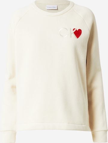Sweat-shirt 'VALENTINES' Calvin Klein en beige : devant