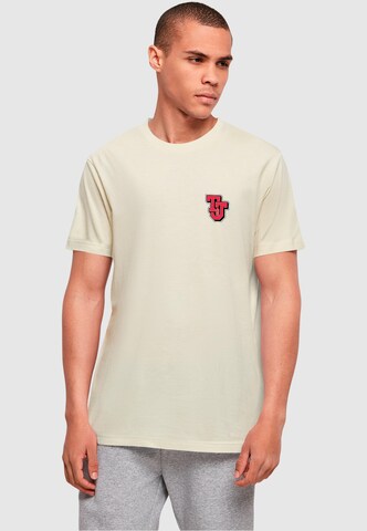 ABSOLUTE CULT T-Shirt 'Tom And Jerry - Collegiate' in Beige: predná strana