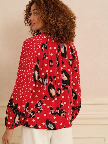 Chemisier love & roses en rouge