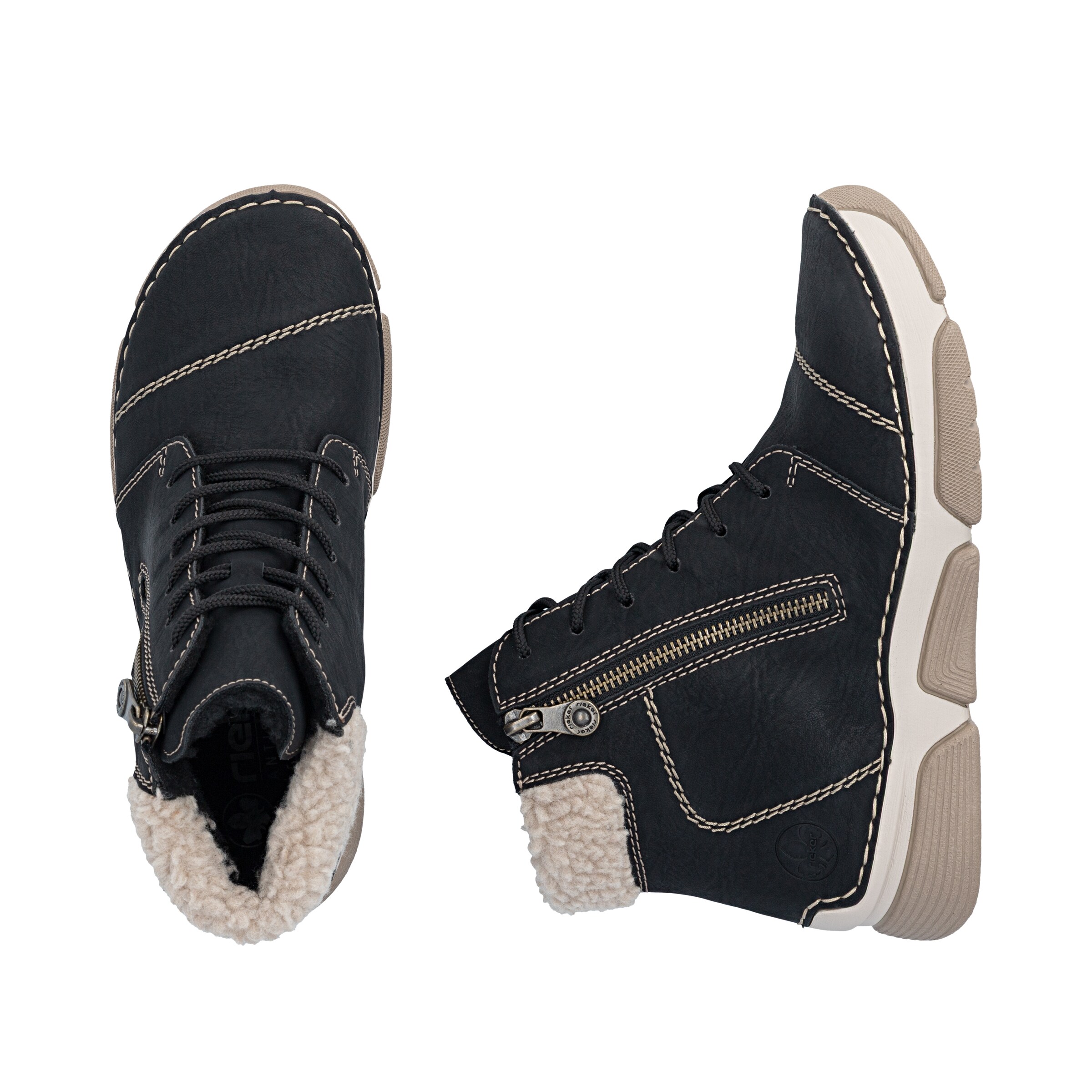 Bottines à lacets Rieker en noir