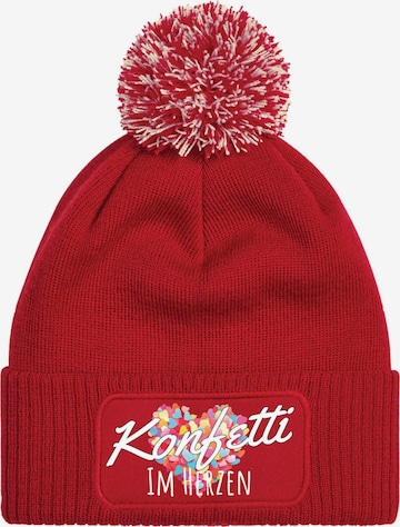 Youth Designz Beanie 'Konfetti im Herzen' in Red: front