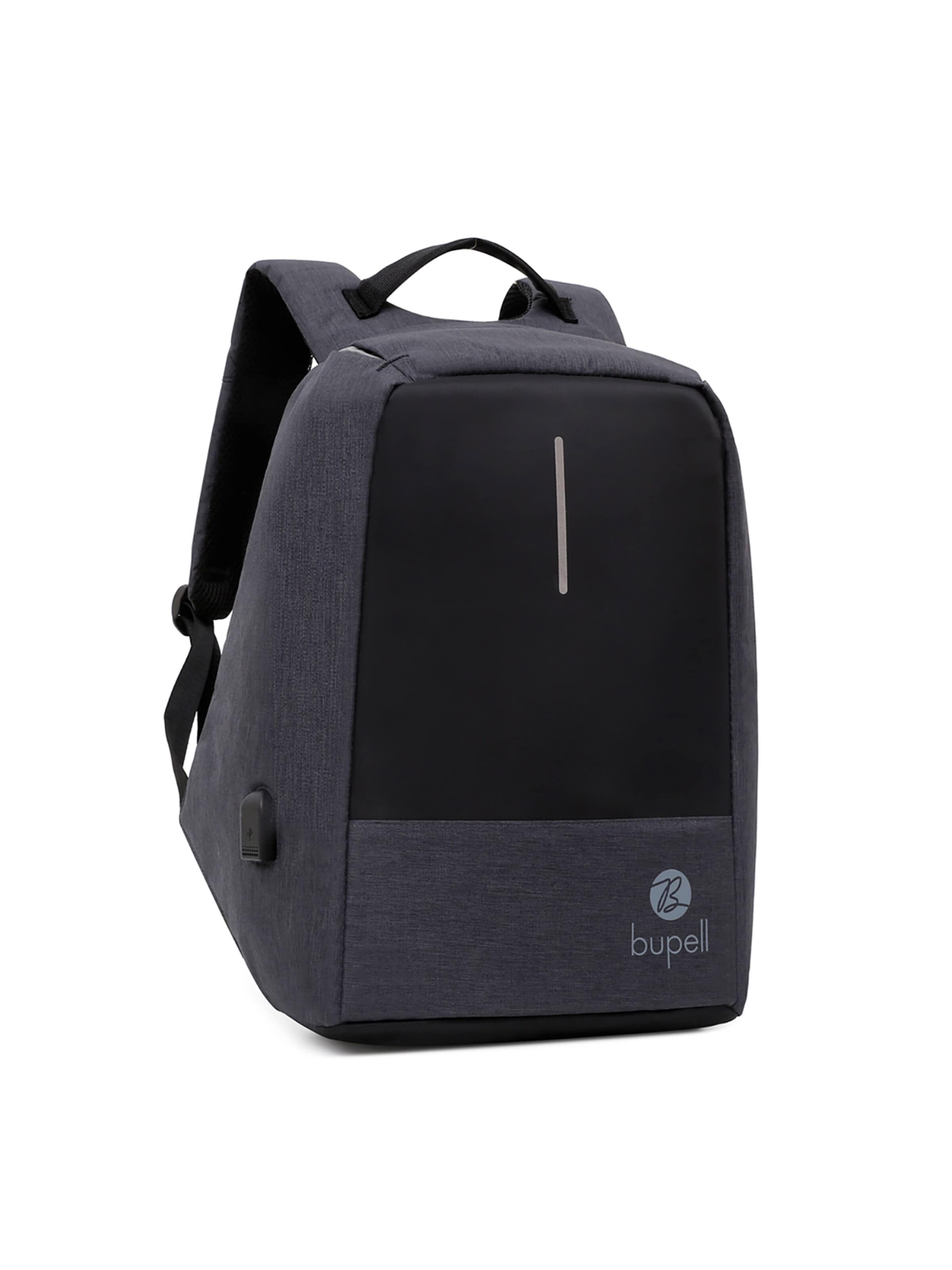 bupell Backpack 'Laptop & Anti-Diebstahl' in Black: front