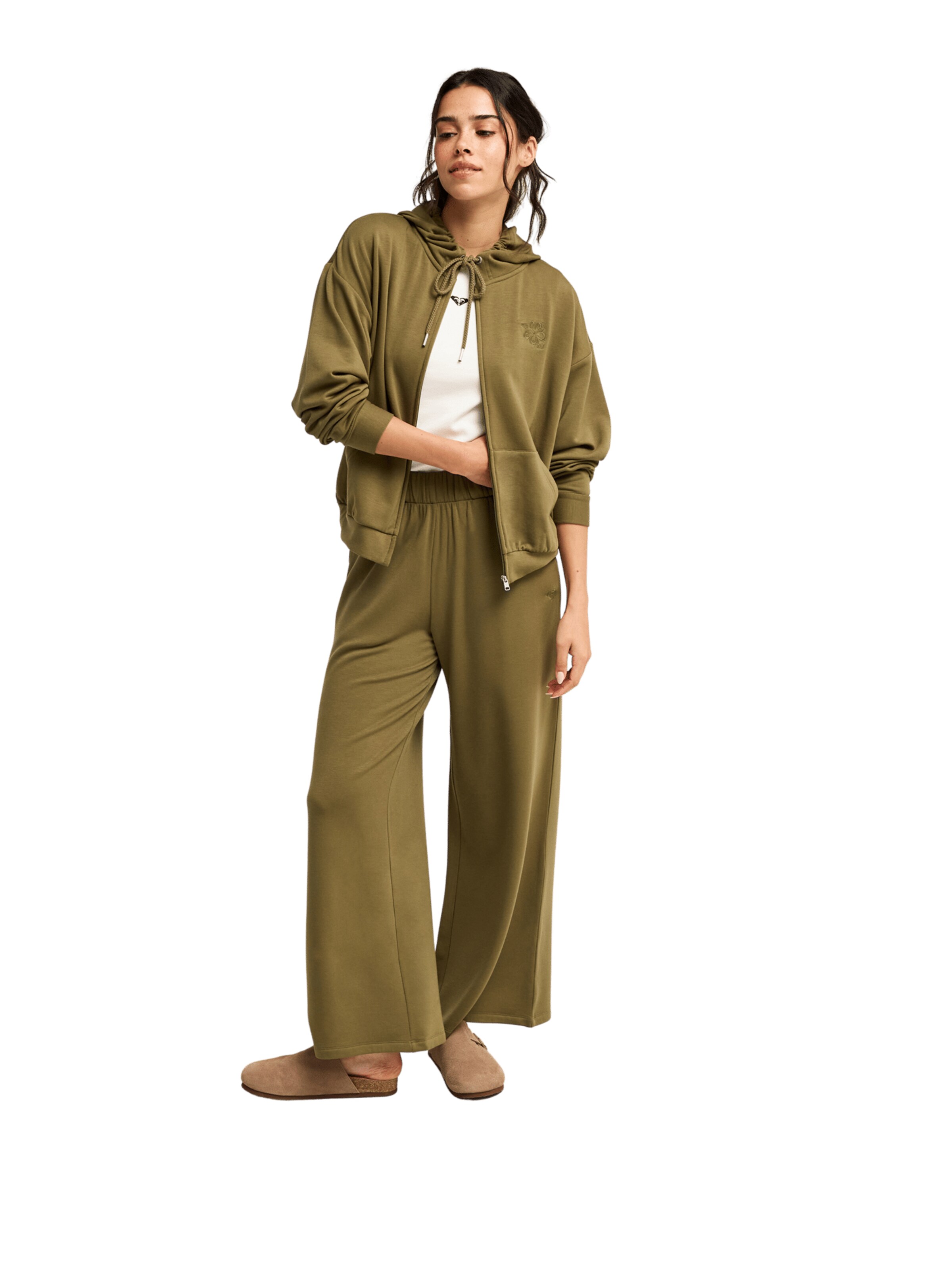 ROXY Wide leg Pants 'Surfing By Sunlight' in Green