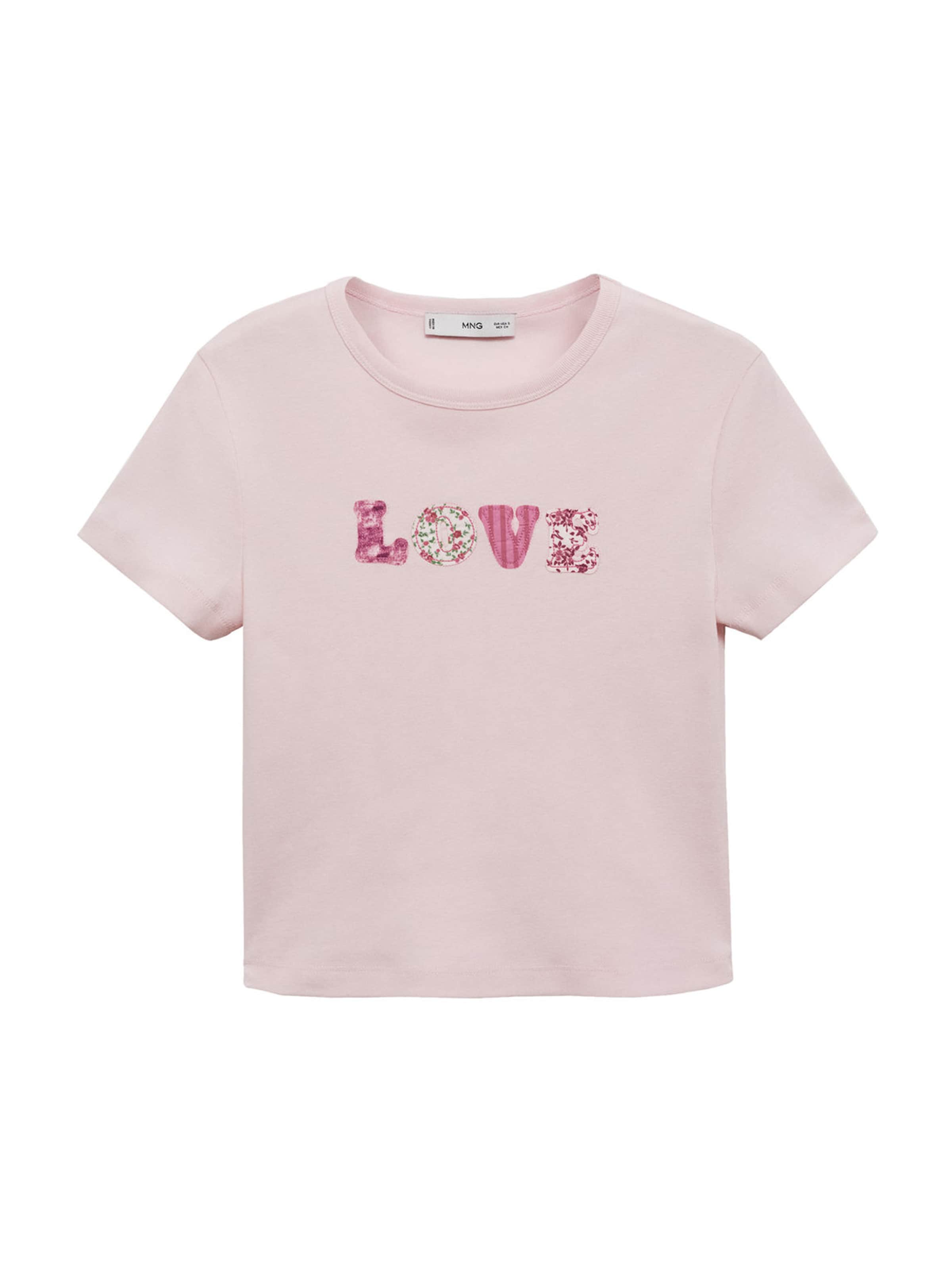 MANGO Shirt 'AMOR' in Pink: front