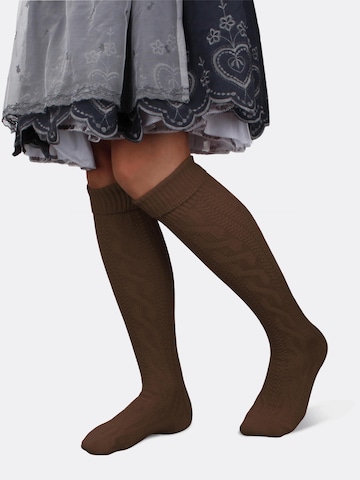 normani - Calcetines tradicionales en marrón: frente