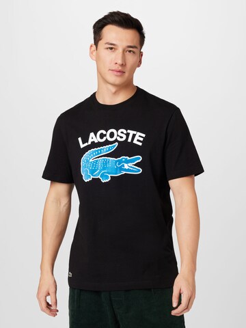 LACOSTE - Camiseta en negro: frente