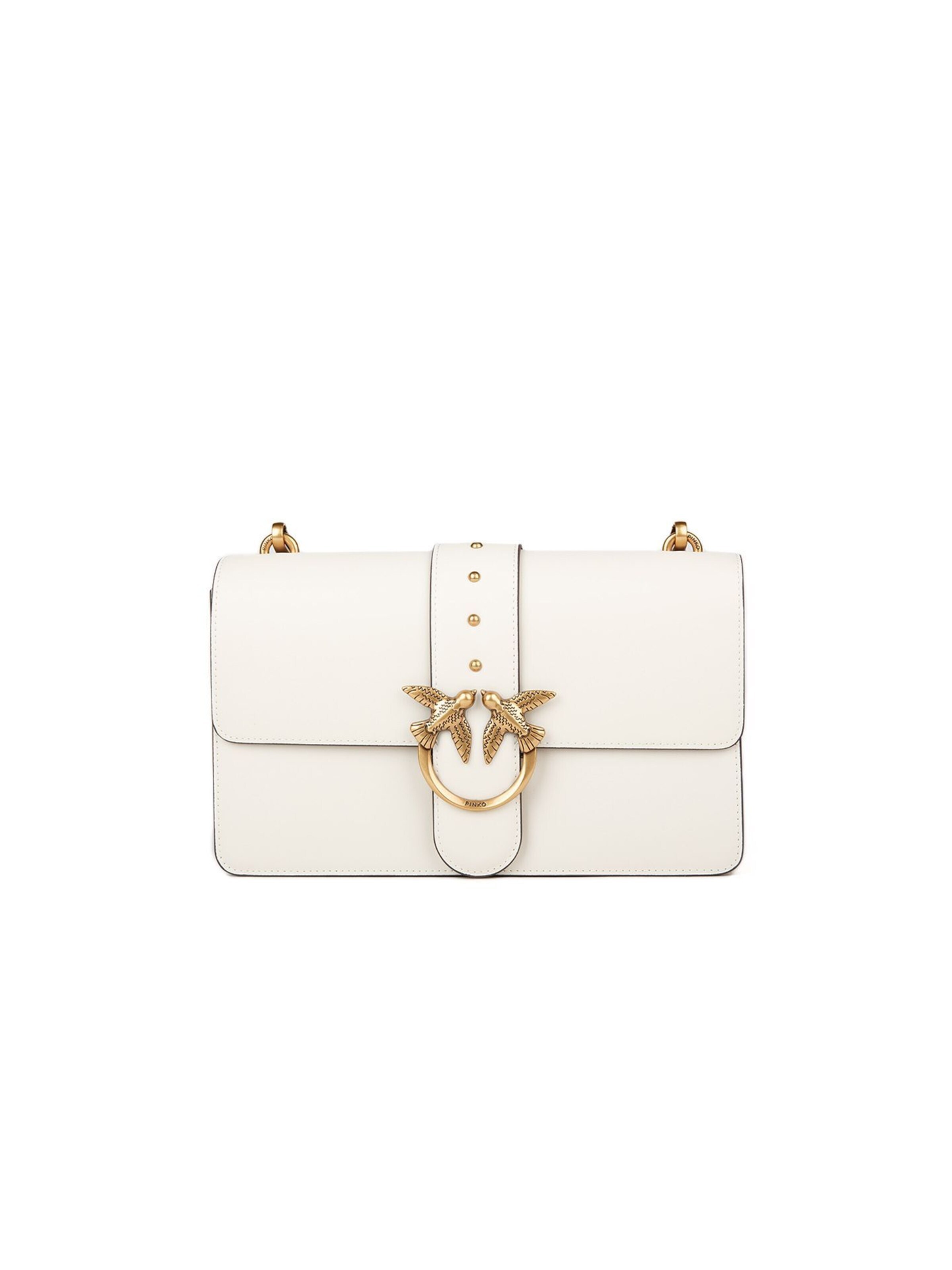 PINKO - Bolso de hombro 'Love One Classic St. Cl Vitello Seta' en blanco: frente