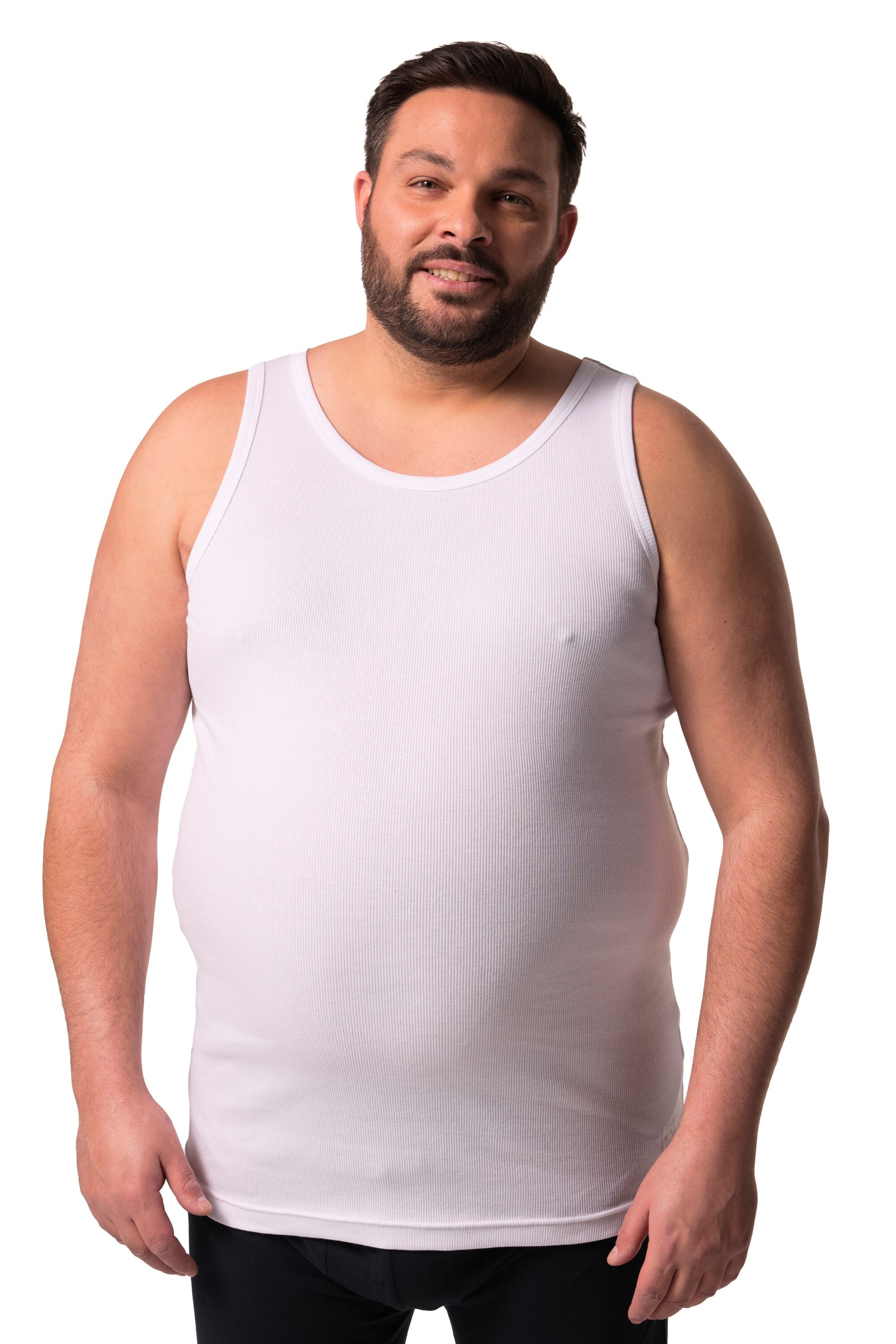 Men Plus Unterhemd in Weiß: Vorderseite