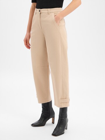 Marc Cain Regular Pleat-front trousers ' Ruma ' in Beige: front
