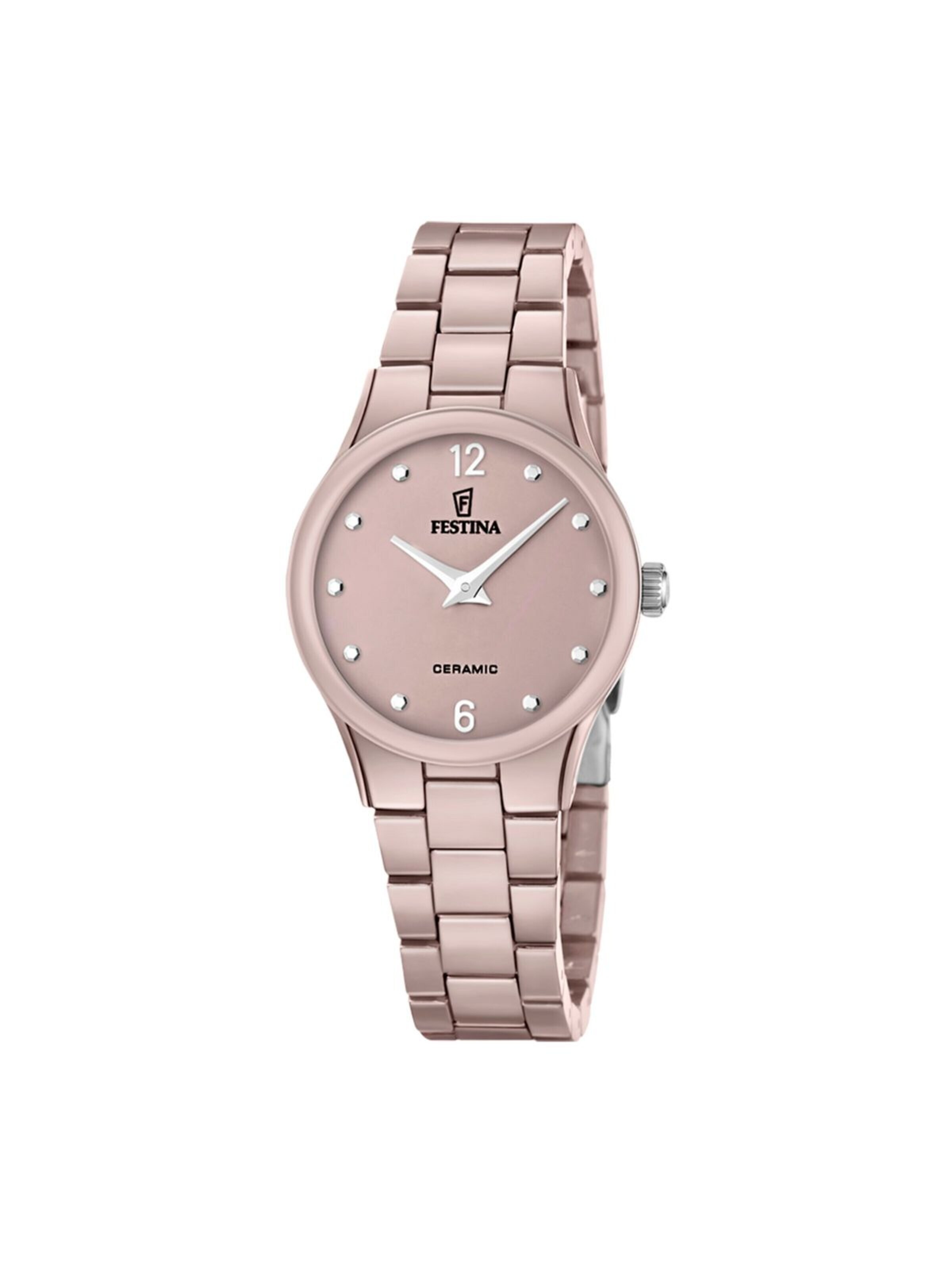 FESTINA Analog Watch 'Watch Ceramic' in Brown: front