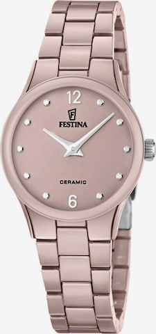FESTINA Analogové hodinky 'Watch Ceramic' – hnědá: přední strana