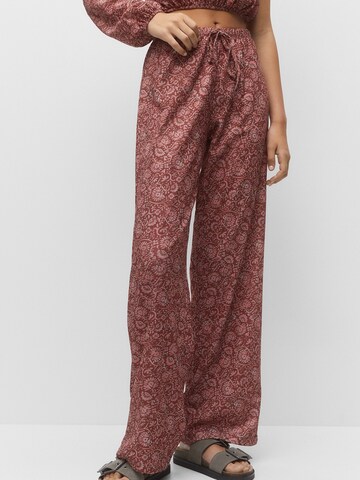 Wide Leg Pantalon Pull&Bear en rouge : devant