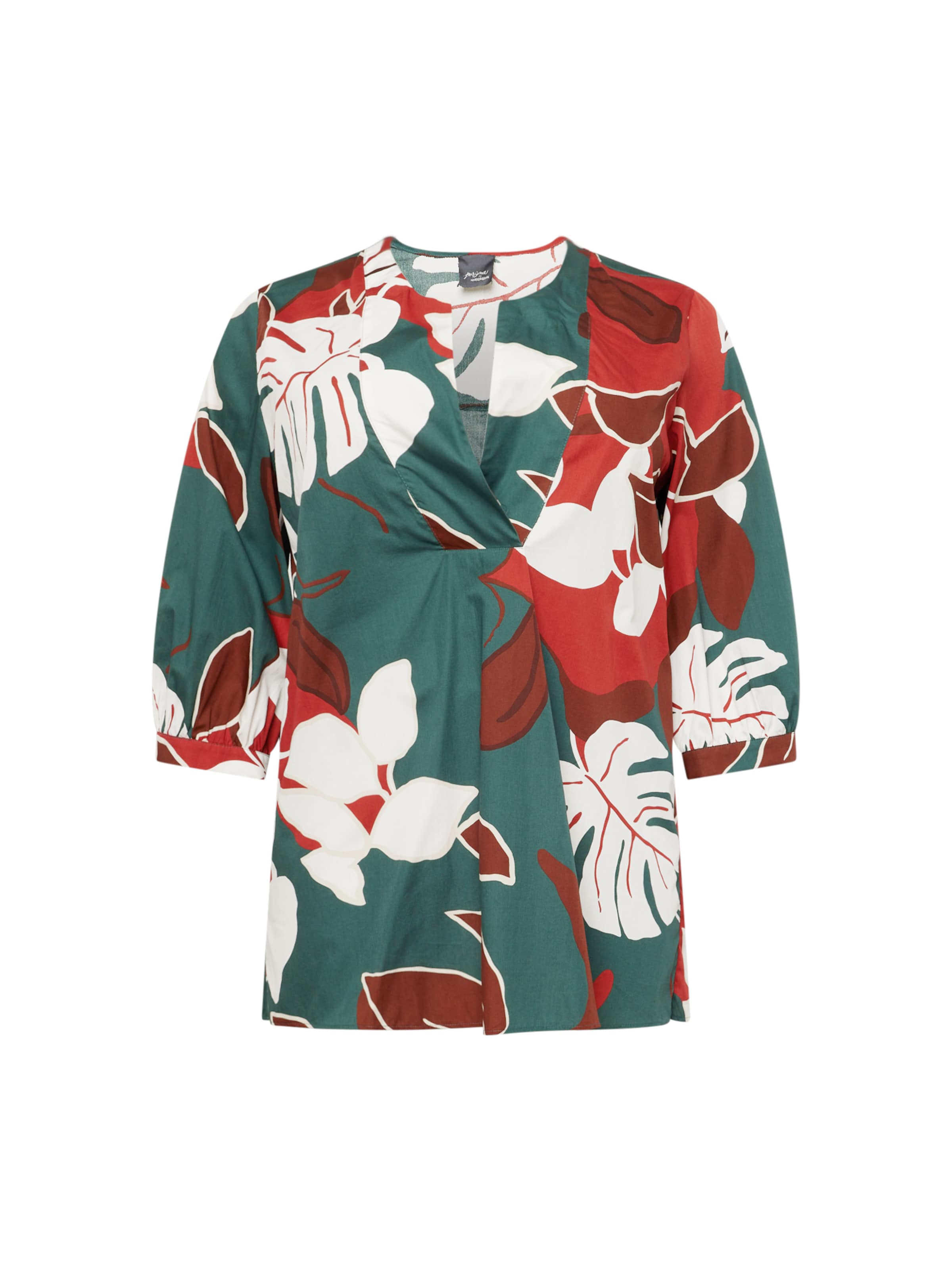 Persona by Marina Rinaldi Bluse 'FINIRE' i mørkegrøn / rød / blodrød / offwhite, Produktvisning