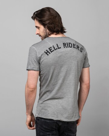 Key Largo Shirt 'HELL RIDERS' in Grey