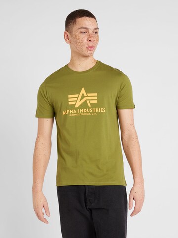 T-Shirt ALPHA INDUSTRIES en vert : devant