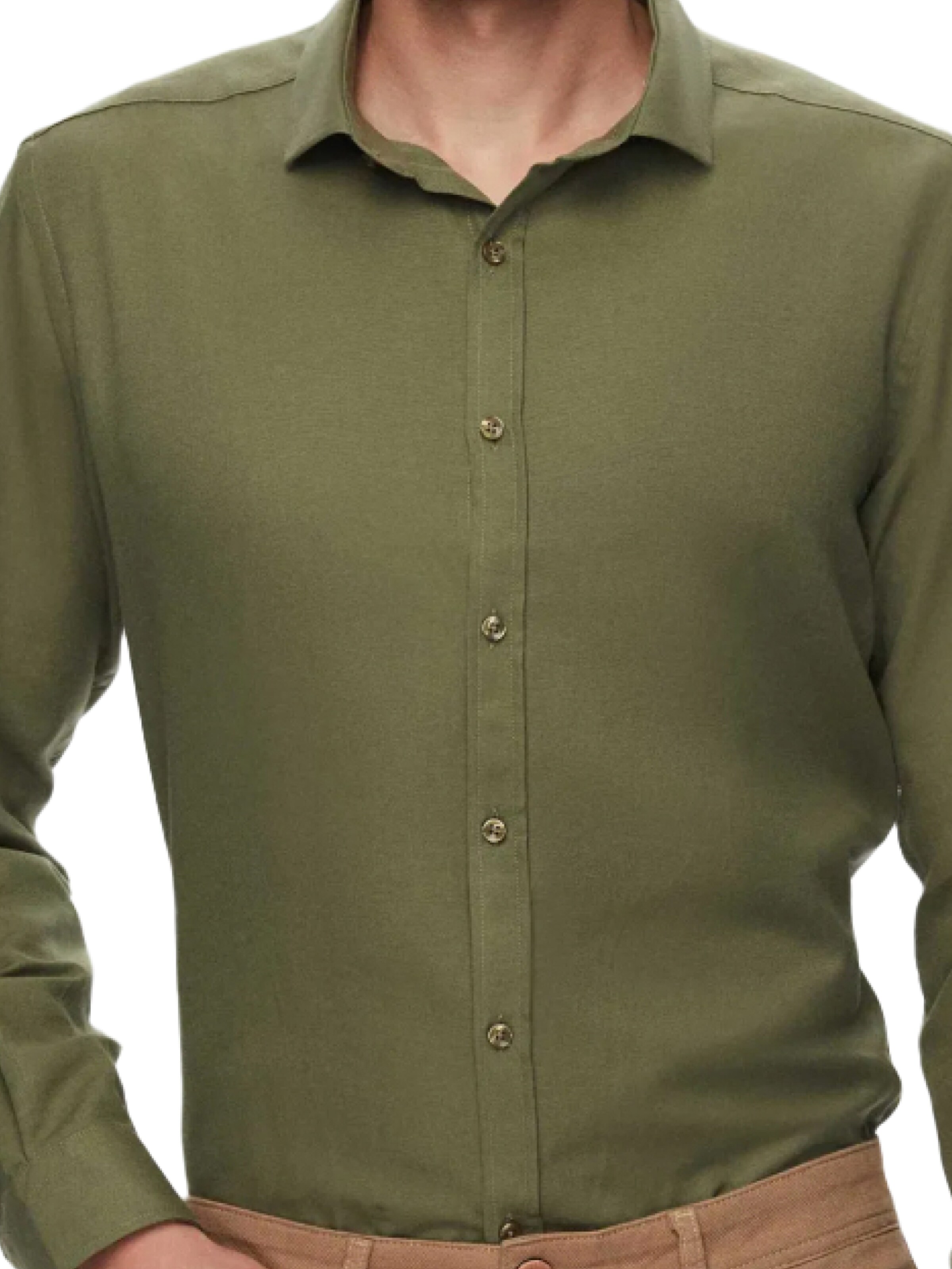 D’S Damat Slim fit Zakelijk overhemd in Groen